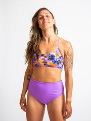 Nika Eco Friendly High Waisted Bikini Bottom - Lilac