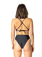 Nika French Cut High Waisted Bikini Bottom - Black