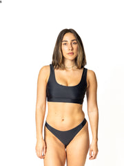 Nadja Eco Friendly Cheeky Reversible Bikini Bottom - Black/Bronze