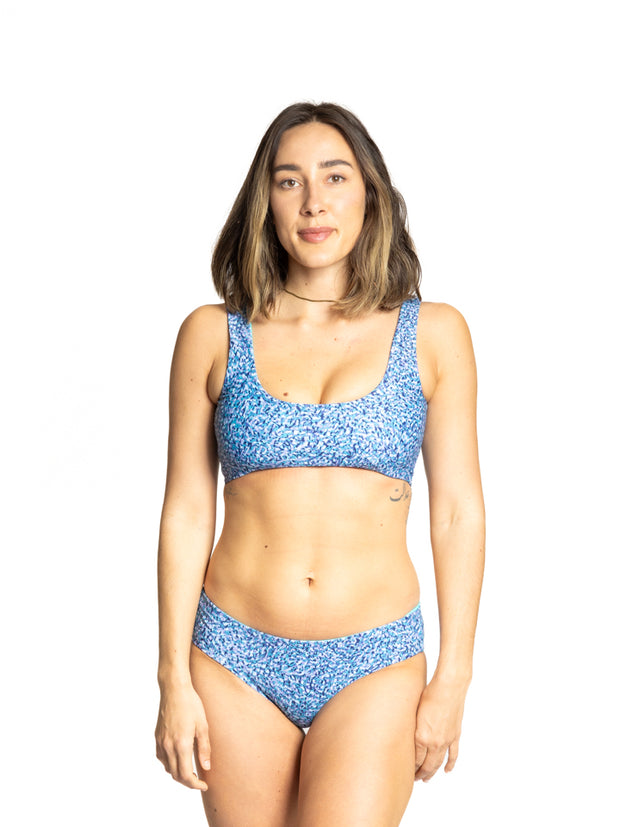Amanda Reversible Moderate Bikini Bottom -Kaleidoscope/Seaglass