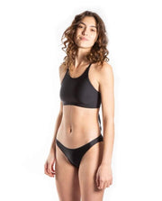 Lindsy Eco Friendly Stay Put Moderate Bikini Bottom - Black